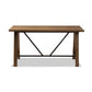 Nico Rustic Industrial Metal and Distressed Wood Adjustable Height Work Table FredCo