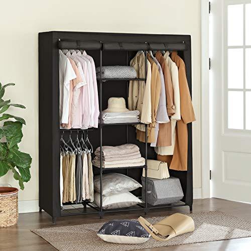 Non-Woven Fabric Clothes Closet Black 52" FredCo