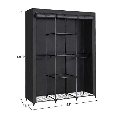 Non-Woven Fabric Clothes Closet Black 52" FredCo