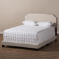 Odette Modern and Contemporary Light Beige Fabric Upholstered Queen Size Bed FredCo