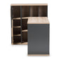 Pandora Modern and Contemporary Dark Grey and Light Brown Two-Tone Study Desk with Built-in Shelving Unit FredCo