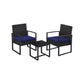 Patio Seating Chairs with Table Blue & Black FredCo