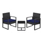 Patio Seating Chairs with Table Blue & Black FredCo