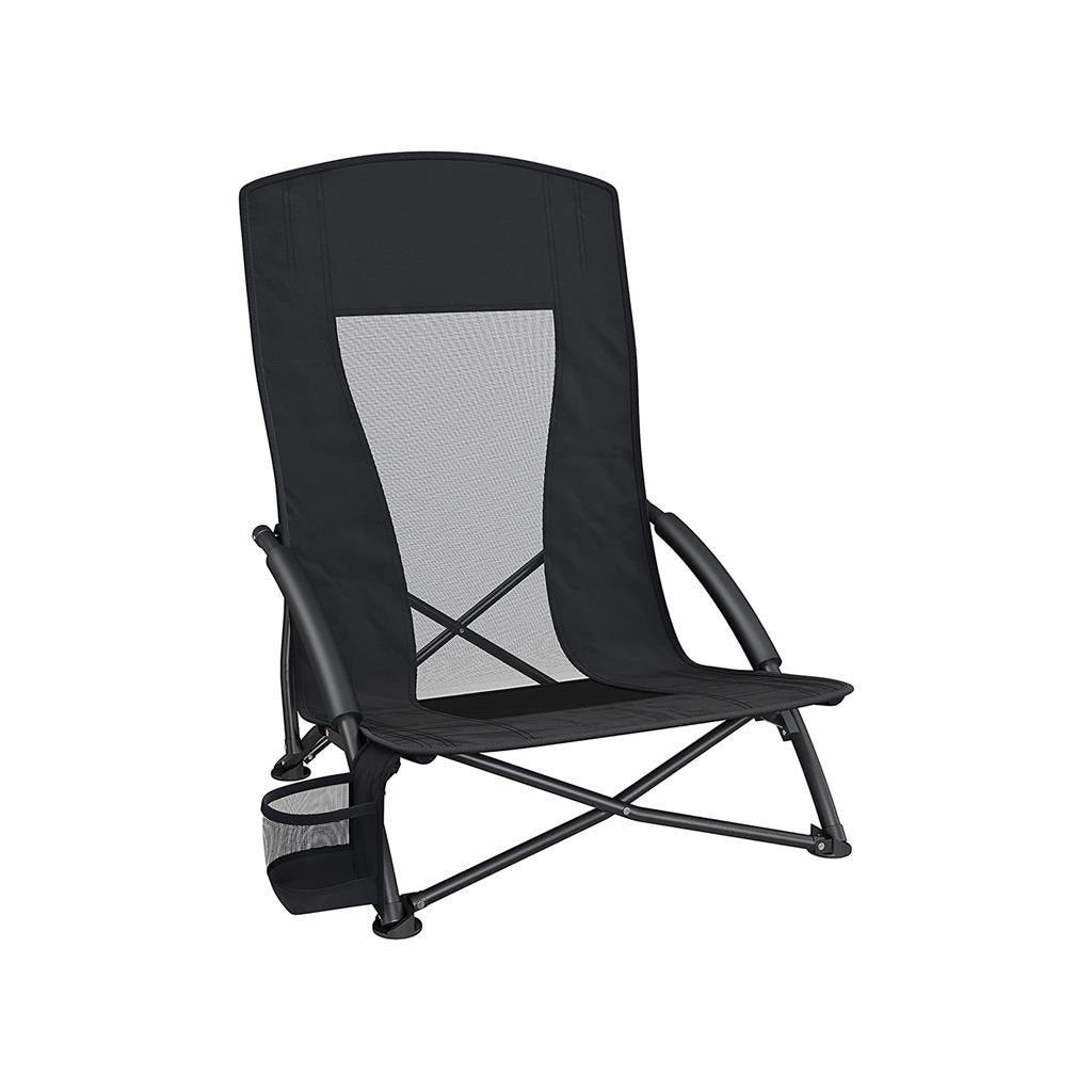 Portable Beach Chair, Black FredCo