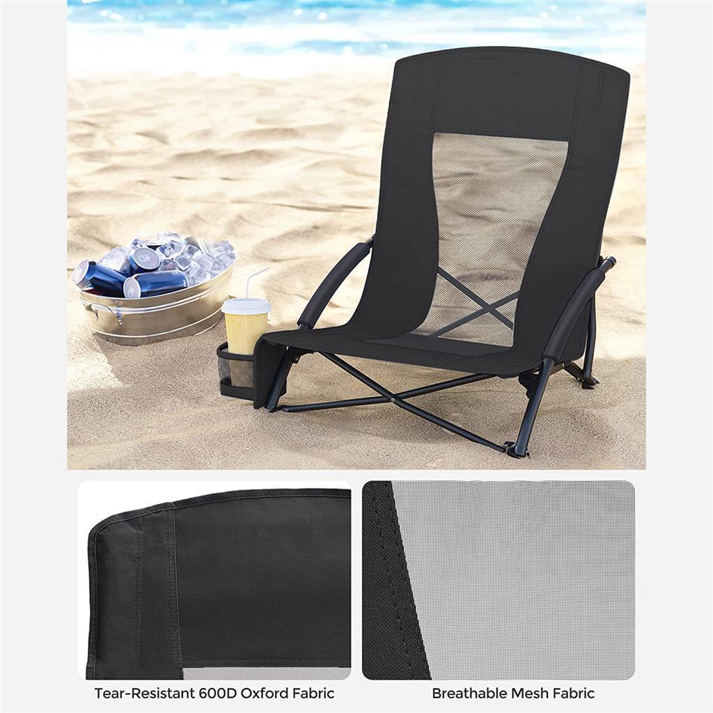 Portable Beach Chair, Black FredCo