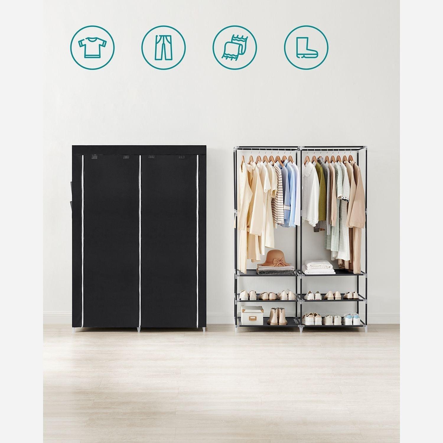 Portable closet discount with shoe rack