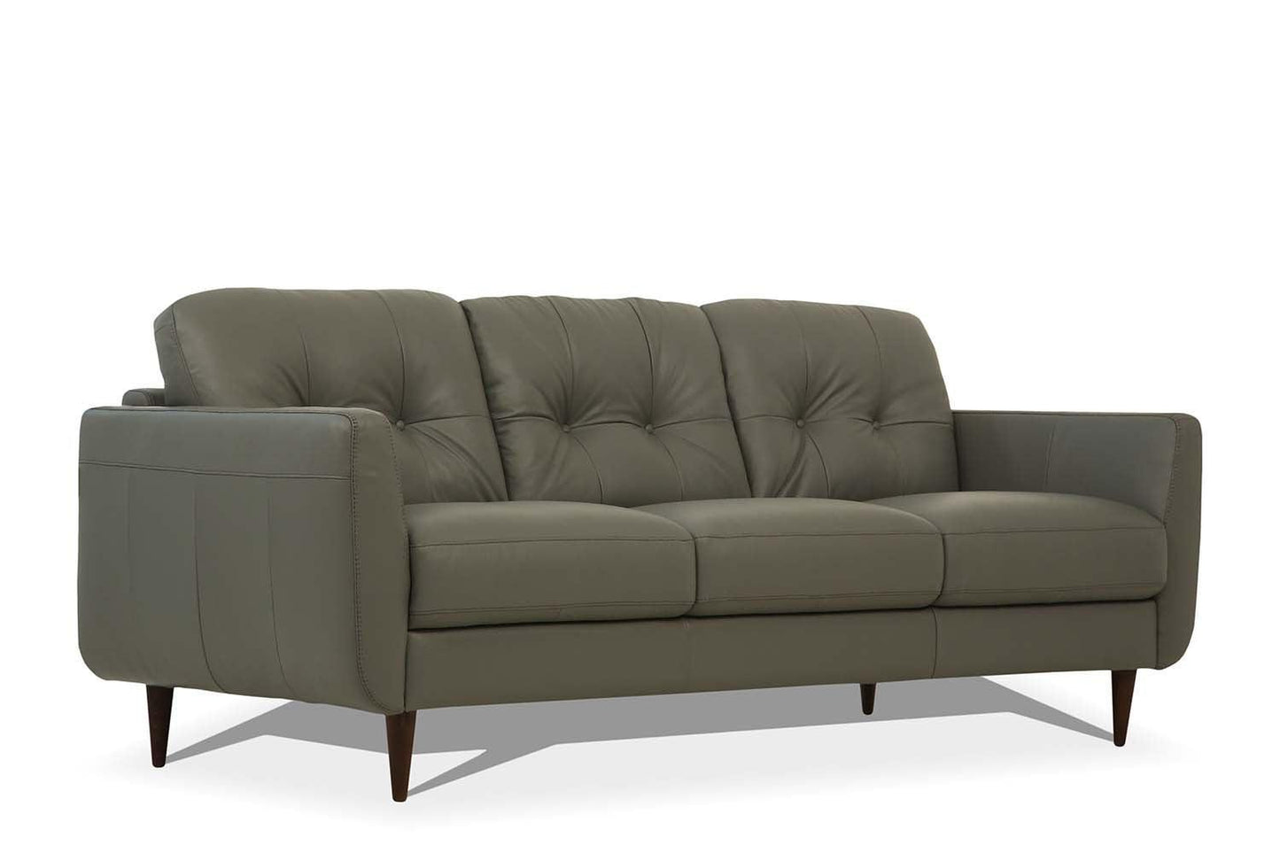 Radwan Sofa Pesto Green Leather FredCo