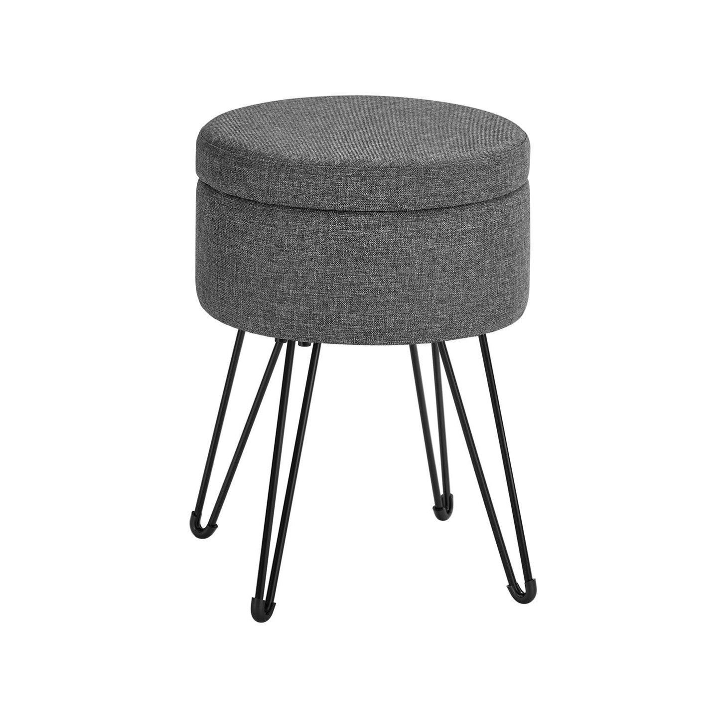 Round Storage Ottoman Gray FredCo