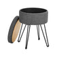 Round Storage Ottoman Gray FredCo