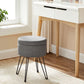 Round Storage Ottoman Gray FredCo