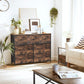 Rustic Brown & Black Industrial Wide Storage Dresser FredCo