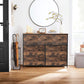 Rustic Brown & Black Industrial Wide Storage Dresser FredCo