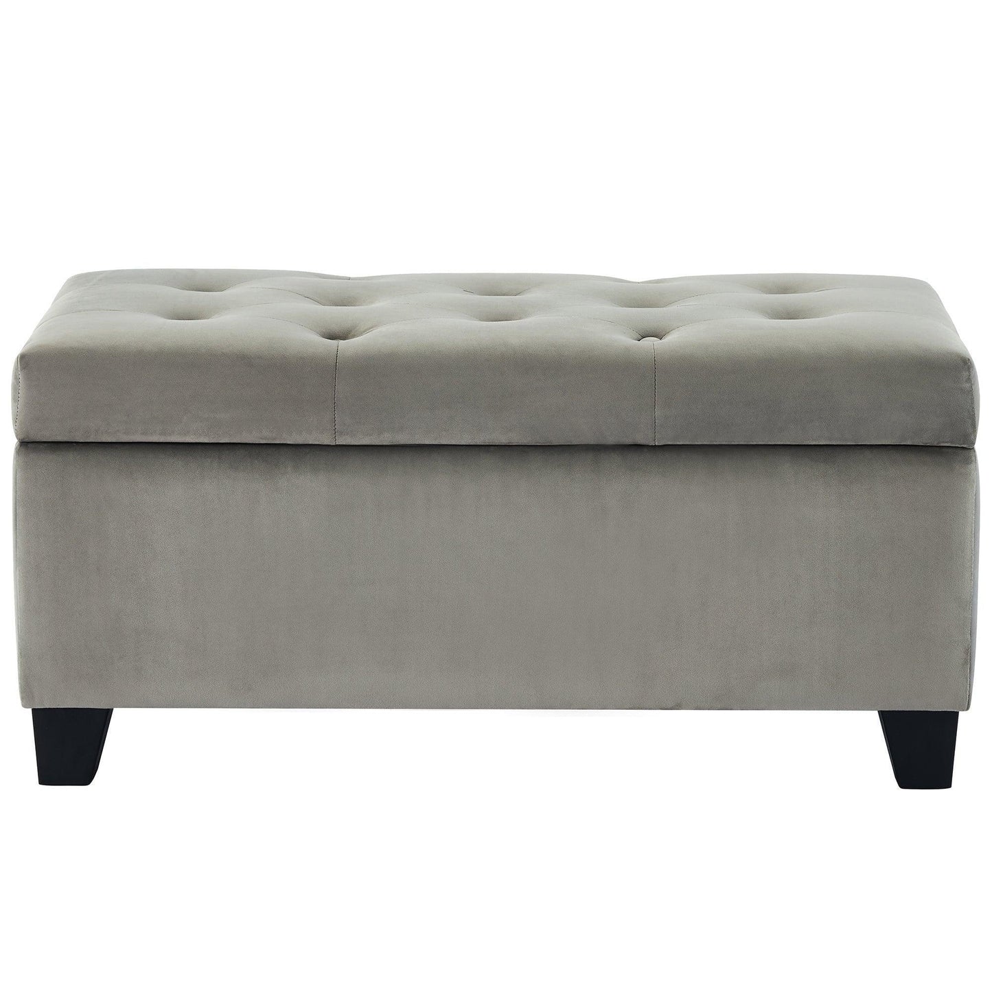 SALLY Rectangular Storage Ottoman Grey FredCo