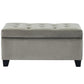 SALLY Rectangular Storage Ottoman Grey FredCo