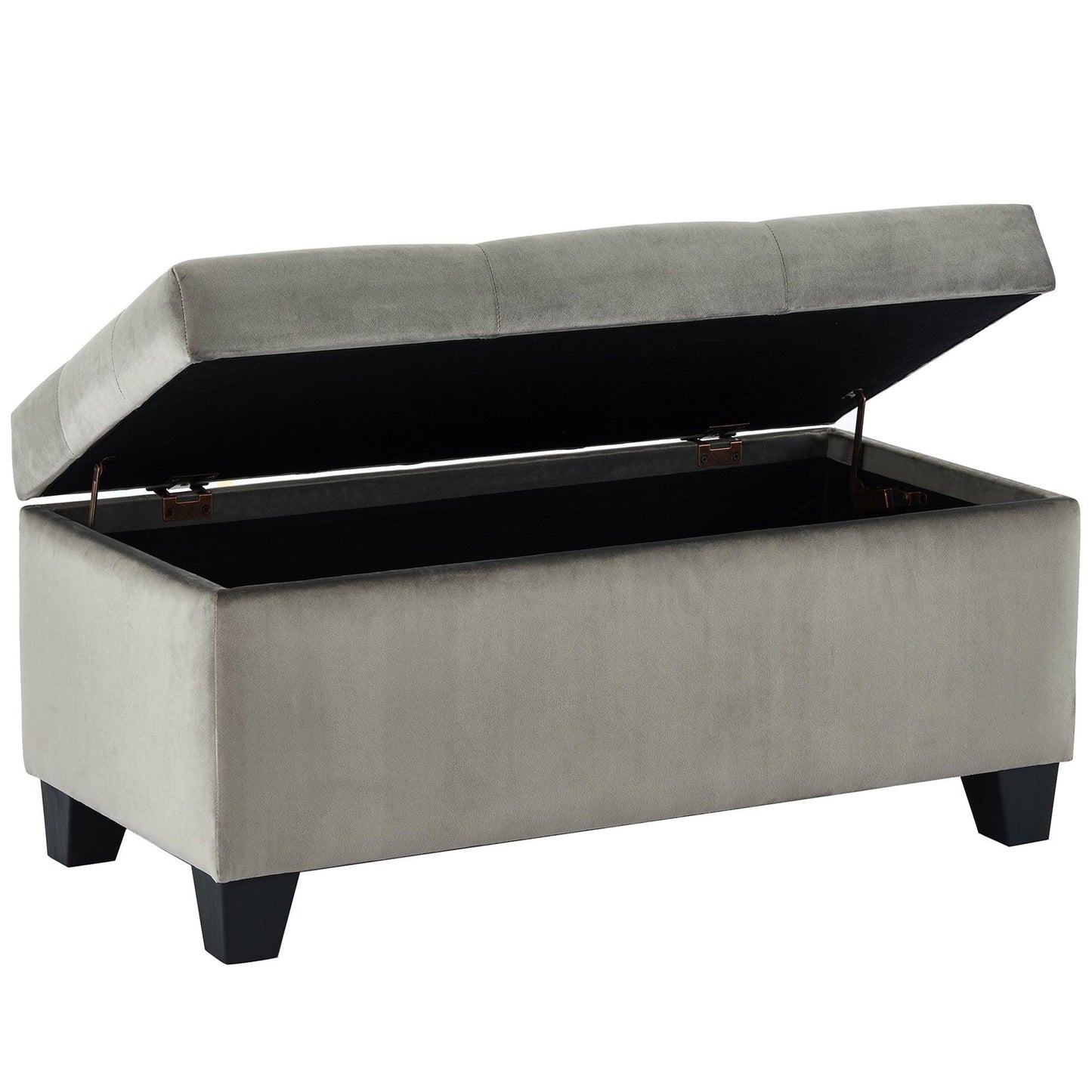 SALLY Rectangular Storage Ottoman Grey FredCo