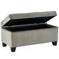 SALLY Rectangular Storage Ottoman Grey FredCo