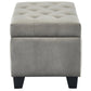 SALLY Rectangular Storage Ottoman Grey FredCo