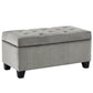 SALLY Rectangular Storage Ottoman Grey FredCo