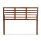 Salome Mid-Century Modern Walnut Brown Finished Wood Queen Size Open Slat Headboard FredCo