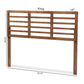 Salome Mid-Century Modern Walnut Brown Finished Wood Queen Size Open Slat Headboard FredCo