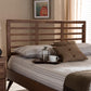 Salome Mid-Century Modern Walnut Brown Finished Wood Queen Size Open Slat Headboard FredCo