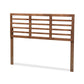 Salome Mid-Century Modern Walnut Brown Finished Wood Queen Size Open Slat Headboard FredCo