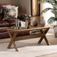 Sarai Modern Transitional Walnut Brown Finished Rectangular Wood Coffee Table FredCo