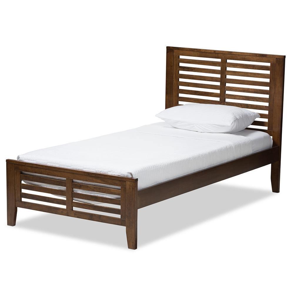 Sedona Modern Classic Mission Style Brown-Finished Wood Twin Platform Bed FredCo