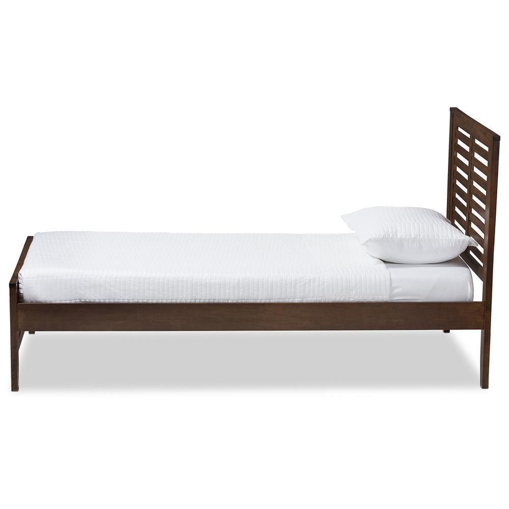 Sedona Modern Classic Mission Style Brown-Finished Wood Twin Platform Bed FredCo