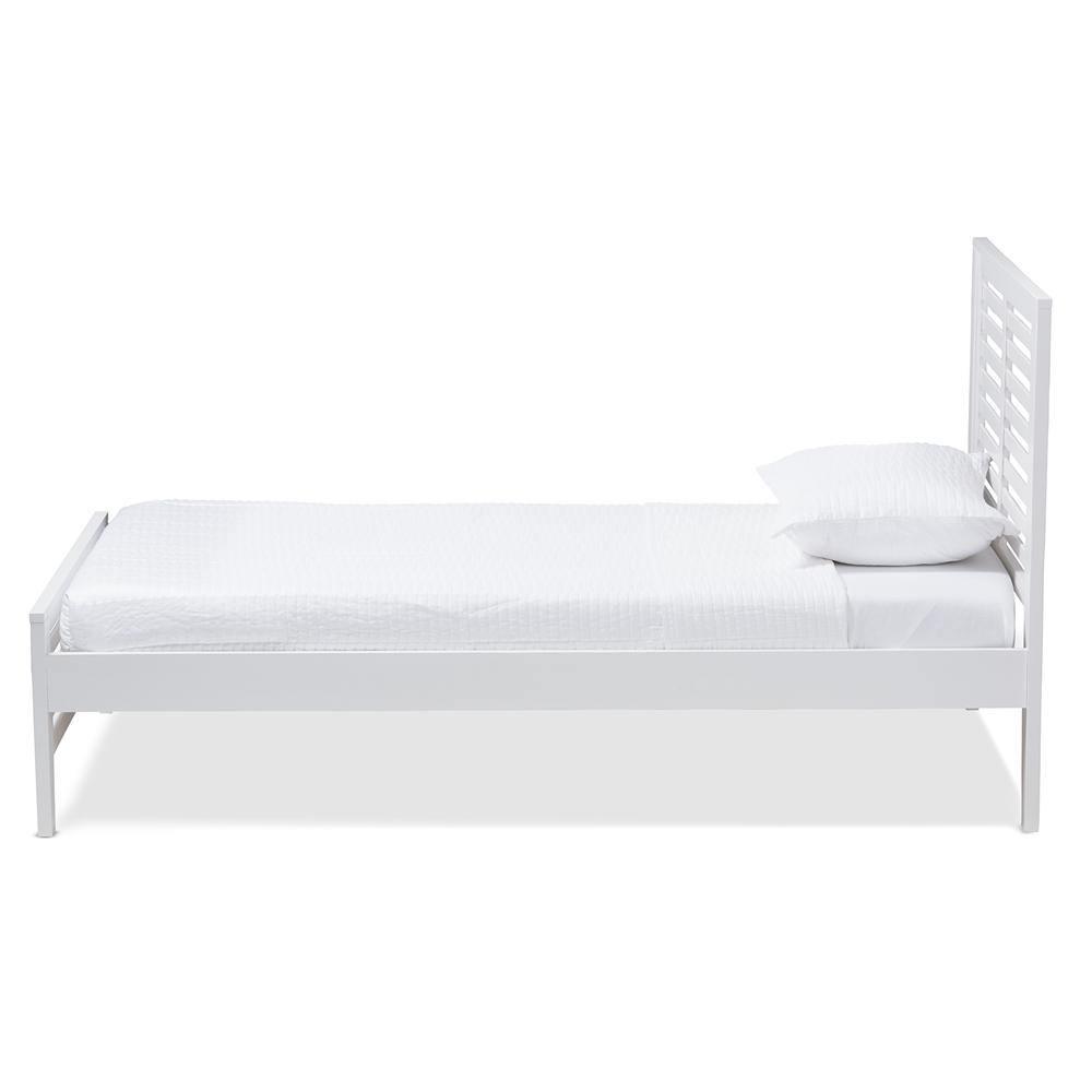 Sedona Modern Classic Mission Style White-Finished Wood Twin Platform Bed FredCo