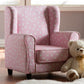 Selina Modern and Contemporary Pink and White Heart Patterned Fabric Upholstered Kids Armchair FredCo