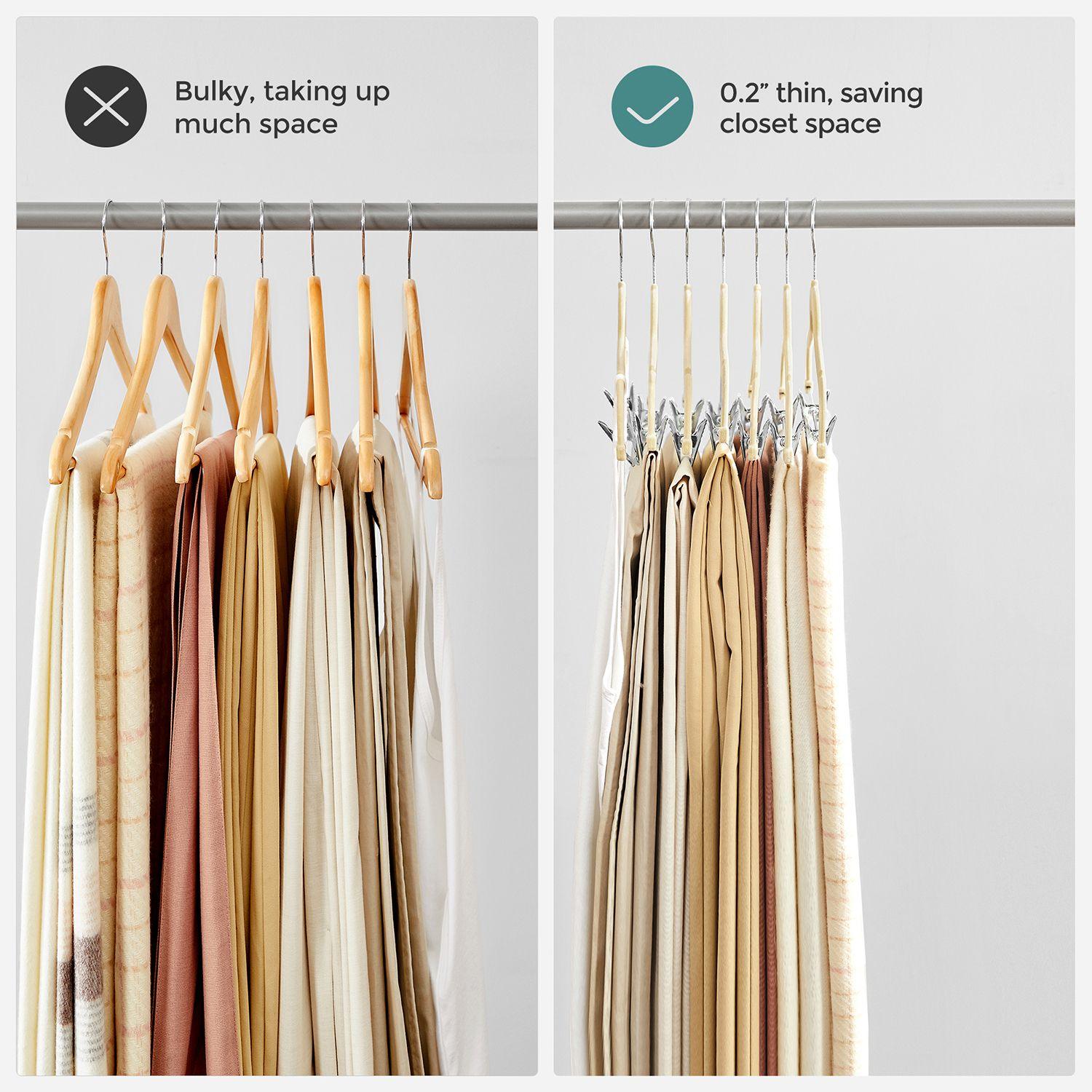 Non-Slip Ultra Slim Hangers Velvet Clothing Beige Hangers Space Saving 30  Pack