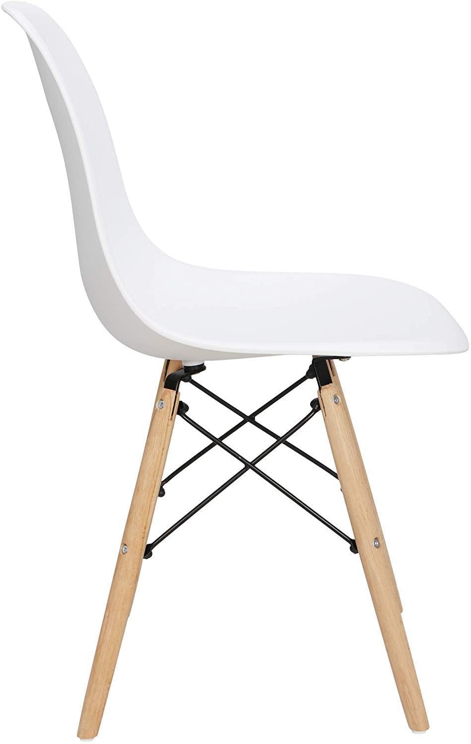 Set of 4 Modern Style Dining Chair, Scandinavian Nordic White Walnut Chairs FredCo