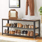 Shoe Bench Rustic Brown and Black FredCo