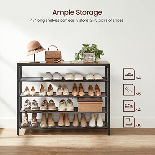 36 Inches Rustic Shoe Rack 3 Levels, Shoe Storage, Shoe Organizer