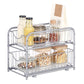 Silver 2-Tier Pull Out Sliding Cabinet Organizer FredCo