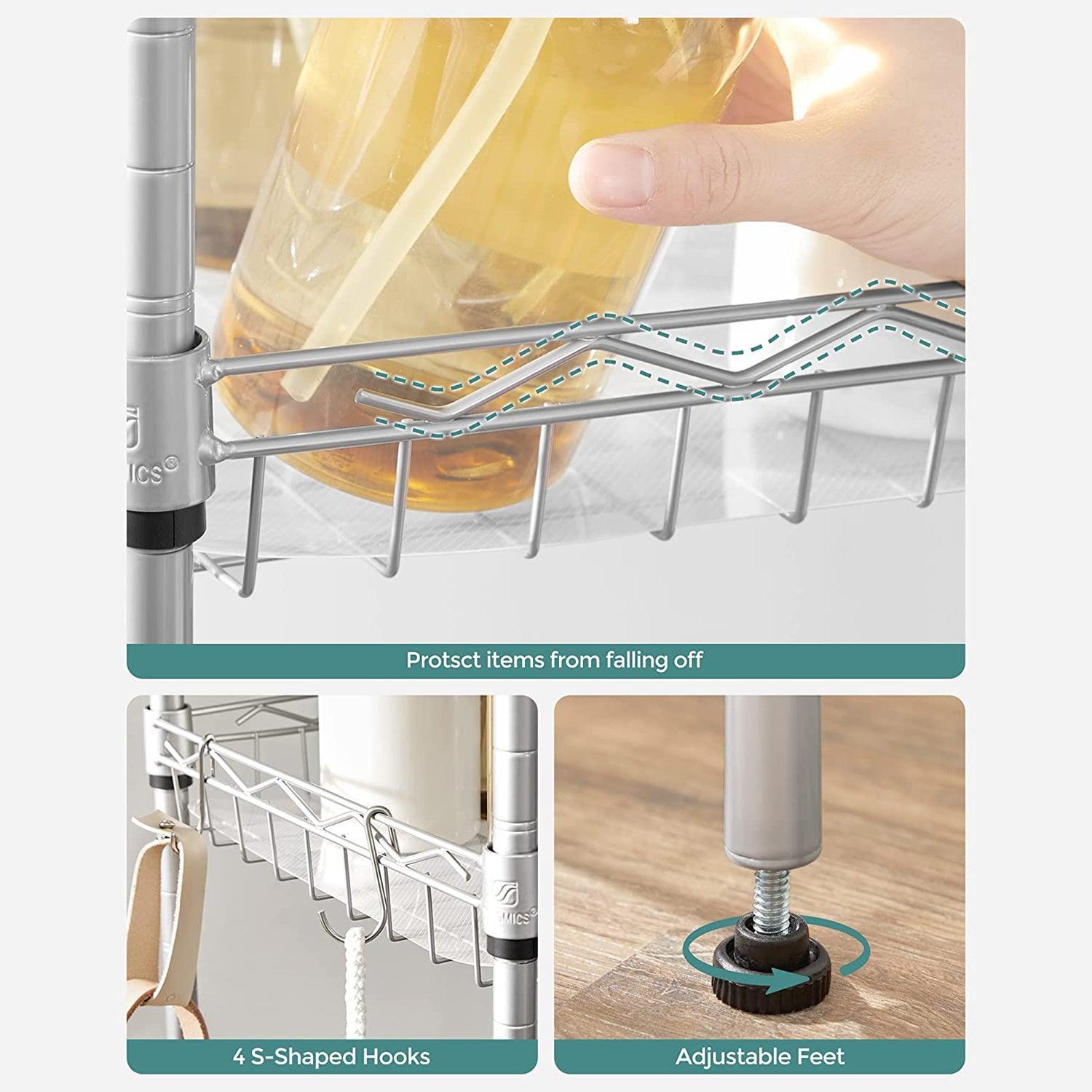 Silver 5-Tier Wire Shelving Unit FredCo