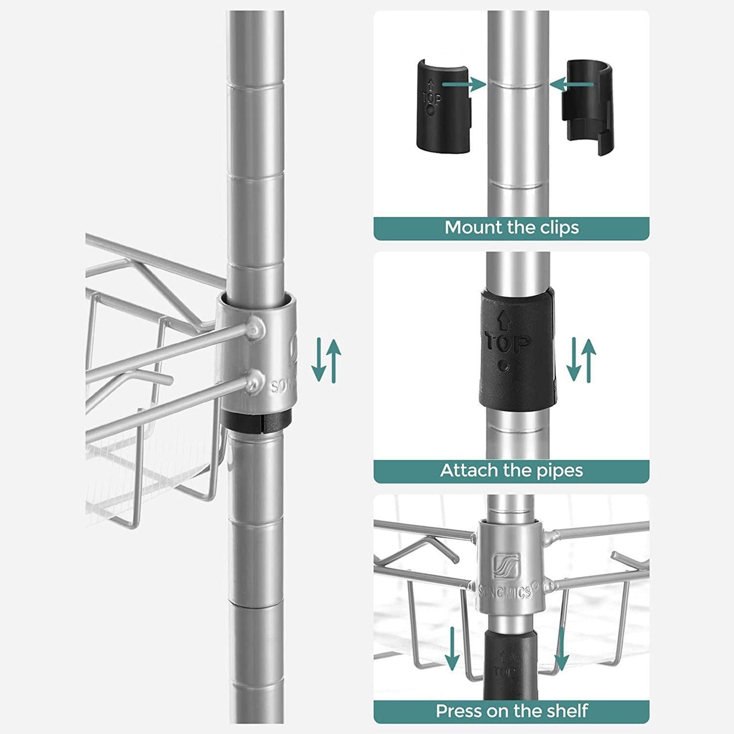 Silver 5-Tier Wire Shelving Unit FredCo