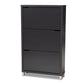 Simms Modern and contemporary Dark Grey Finished Wood Shoe Storage Cabinet with 6 Fold-Out Racks FredCo