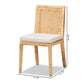 Sofia Modern and Contemporary Natural Finished Wood and Rattan 2-Piece Dining Chair Set FredCo