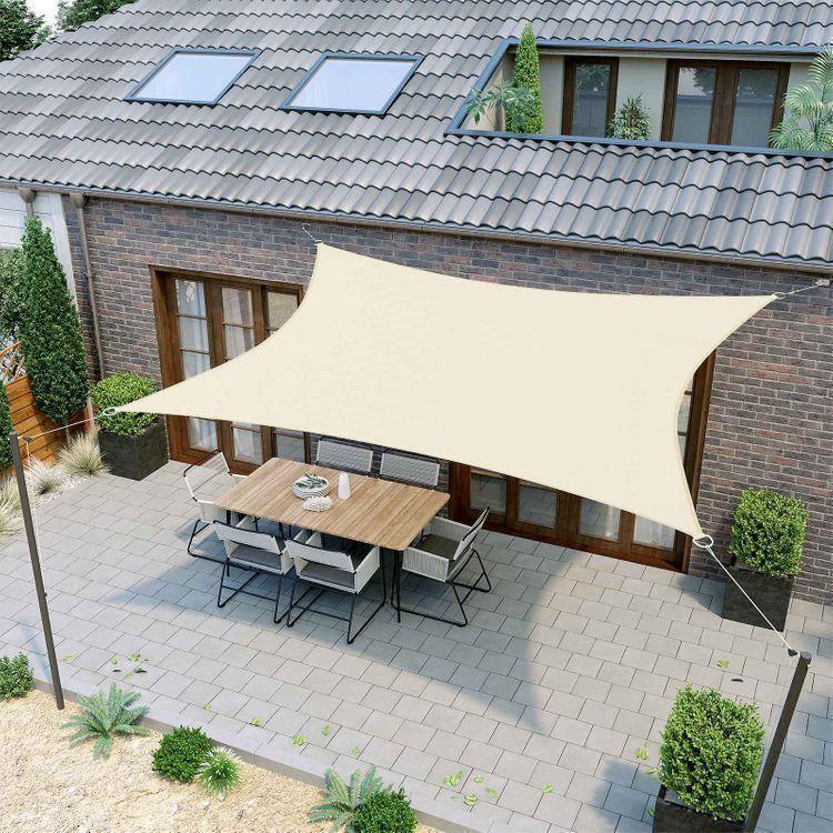 Sun Shade Sail Beige 16ft x 12ft FredCo