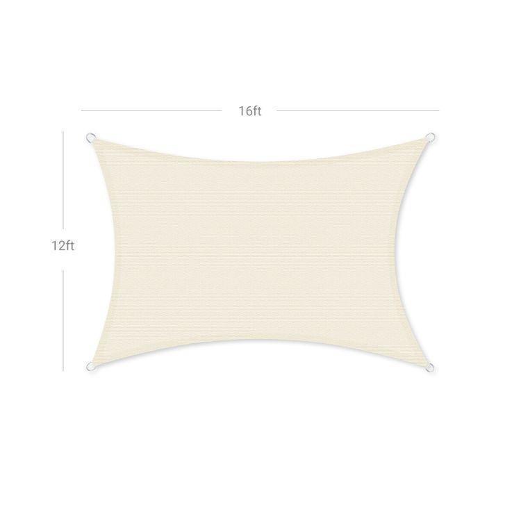 Sun Shade Sail Beige 16ft x 12ft FredCo