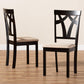 Sylvia Modern and Contemporary Sand Fabric Upholstered and Espresso Brown Finished Dining Chair Set FredCo