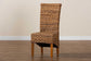 Trianna Rustic Transitional Natural Abaca and Brown Finished Wood Dining Chair FredCo