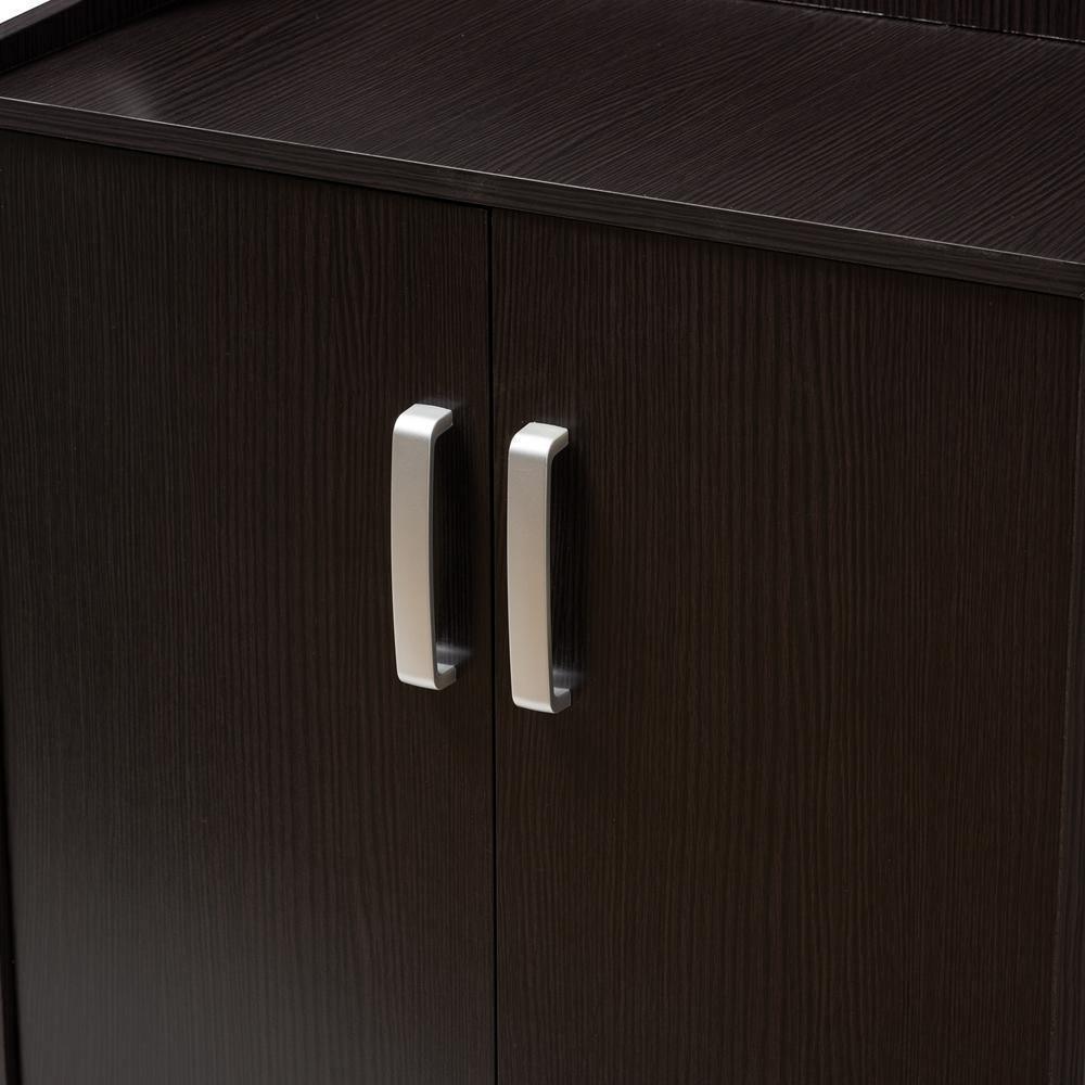 Verdell Modern and Contemporary Wenge Brown Finished Shoe Cabinet FredCo