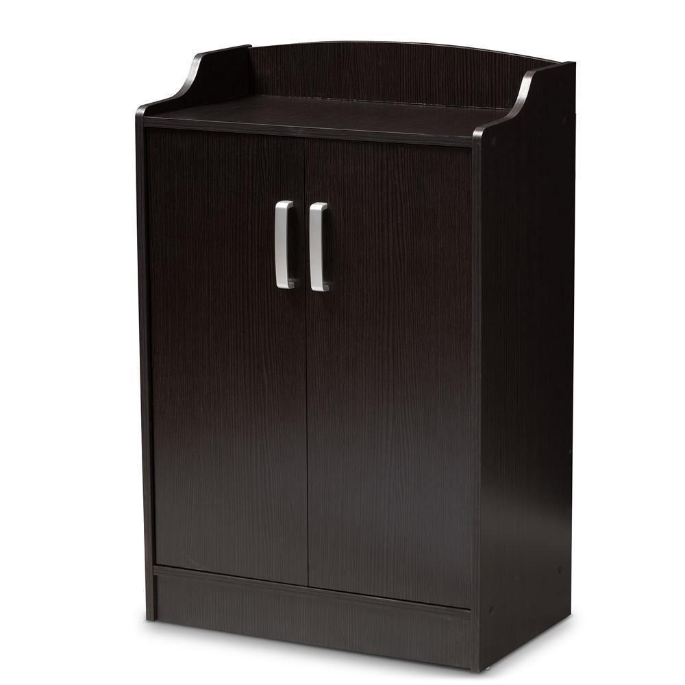 Verdell Modern and Contemporary Wenge Brown Finished Shoe Cabinet FredCo