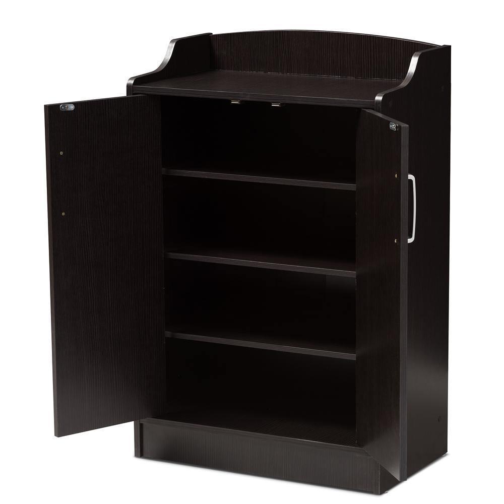 Verdell Modern and Contemporary Wenge Brown Finished Shoe Cabinet FredCo