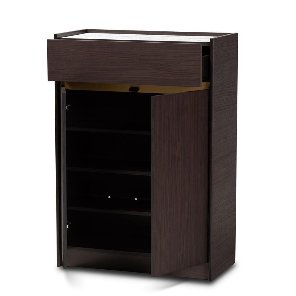 Dark Brown Modern Shoe Cabinet