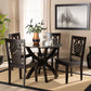 Wanda Modern and Contemporary Transitional Dark Brown Finished Wood 5-Piece Dining Set FredCo