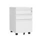 White Mobile Under Desk File Cabinet with Lock FredCo